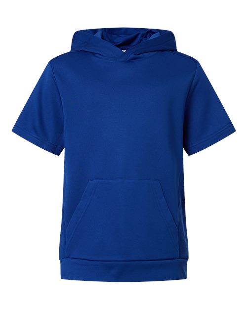 Team 365 Youth Squad Tech Fleece Hooded Short-Sleeve Sweatshirt - Sport Royal Front