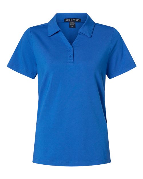 Devon & Jones Women's Motion Shadow Stripe Polo - French Blue Front