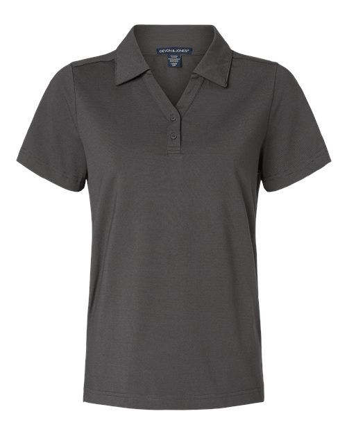 Devon & Jones Women's Motion Shadow Stripe Polo - Graphite Front