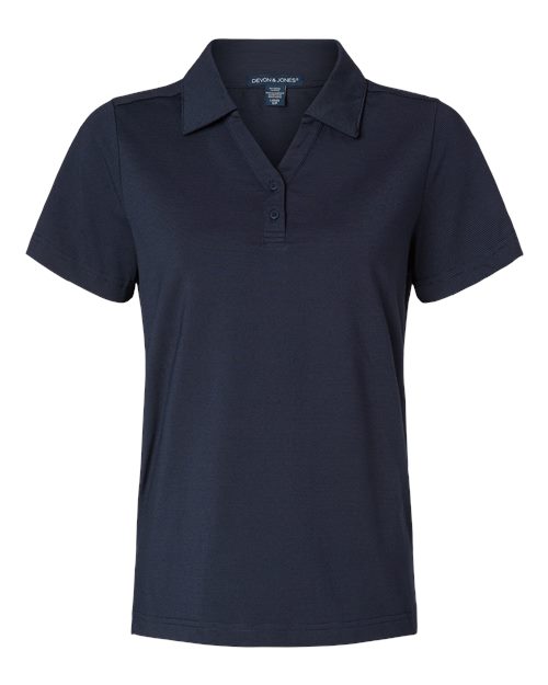 Devon & Jones Women's Motion Shadow Stripe Polo - Navy Front