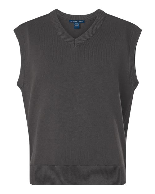 Devon & Jones Men's New Classics V-Neck Sweater Vest - Graphite Front