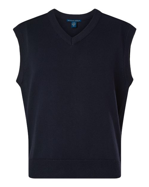 Devon & Jones Men's New Classics V-Neck Sweater Vest - Navy Front