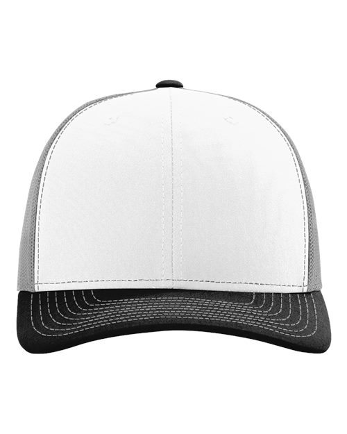 Snapback Trucker Cap - White/ Aluminum/ Black Front
