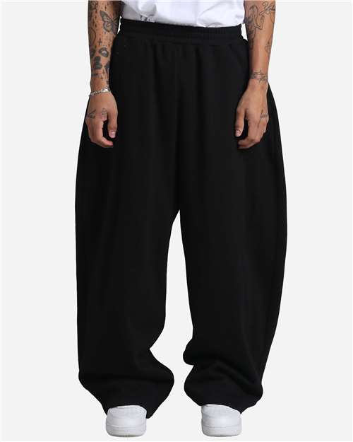 Unisex Balloon Fleece Pants - Black Front