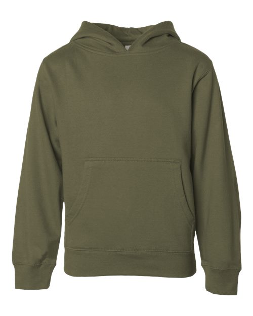 Youth Midweight Hooded Sweatshirt - Army Front
