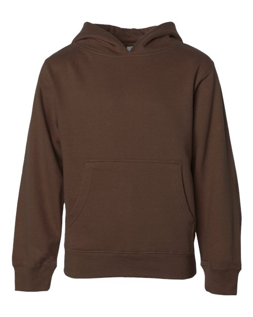 Youth Midweight Hooded Sweatshirt - Brown Front