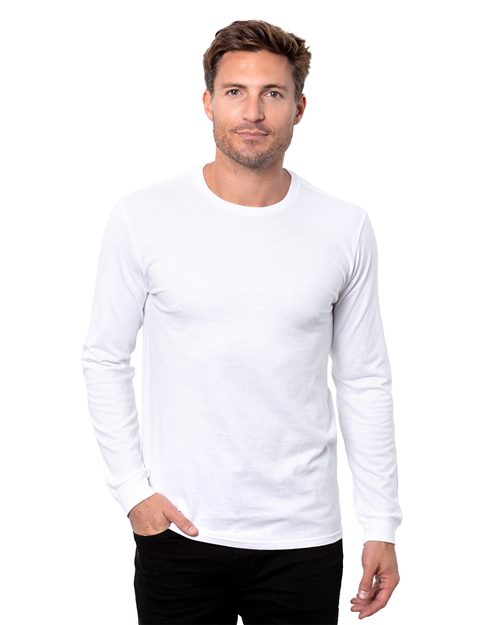 Unisex Epic CVC Long Sleeve T-Shirt - Heather Navy Front
