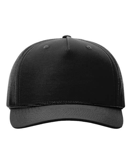 Laser Perf Performance Rope Cap - Black/ Black-Grey Front