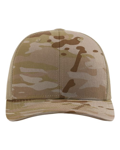 Printed Tactical Trucker Cap - Multicam Arid/ Tan Front