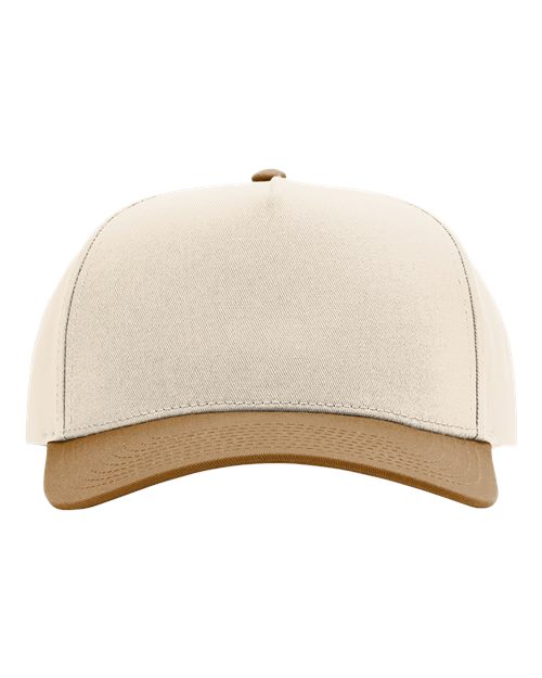 Full Fabric Five-Panel Champ Cap - Cream/ Caramel Front