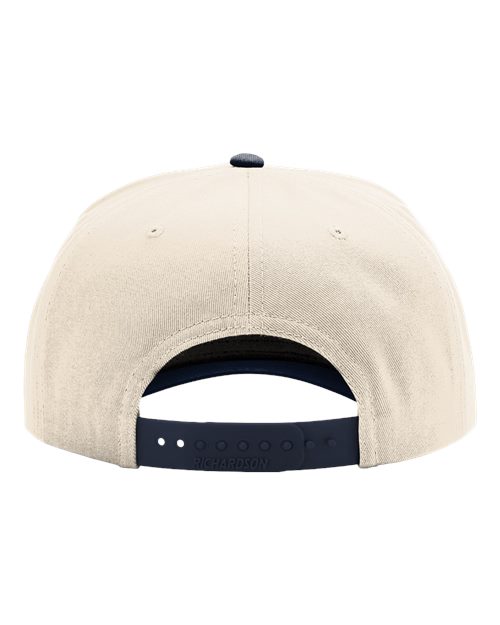 Full Fabric Five-Panel Champ Cap - Cream/ Navy Back