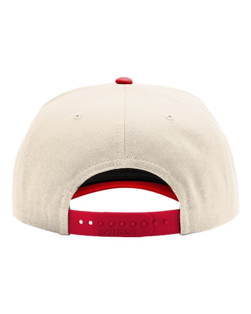 Full Fabric Five-Panel Champ Cap - Cream/ Red Back