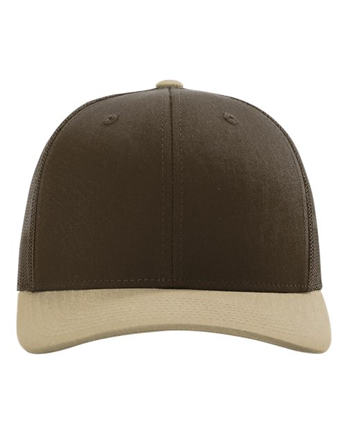 Snapback Trucker Cap - Brown/ Khaki CMB Front