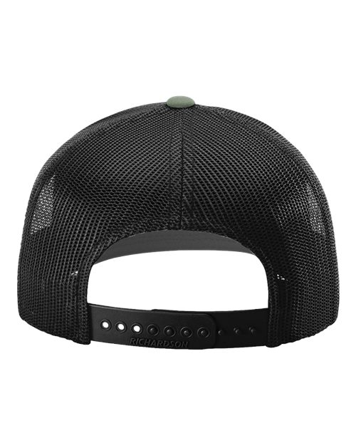 Snapback Trucker Cap - Cream/ Black/ Loden Green Back