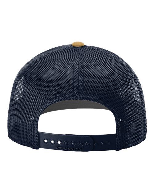 Snapback Trucker Cap - Cream/ Navy/ Amber Gold Back