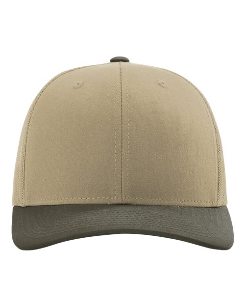 Snapback Trucker Cap - Khaki/ Chocolate Chip CMB Front