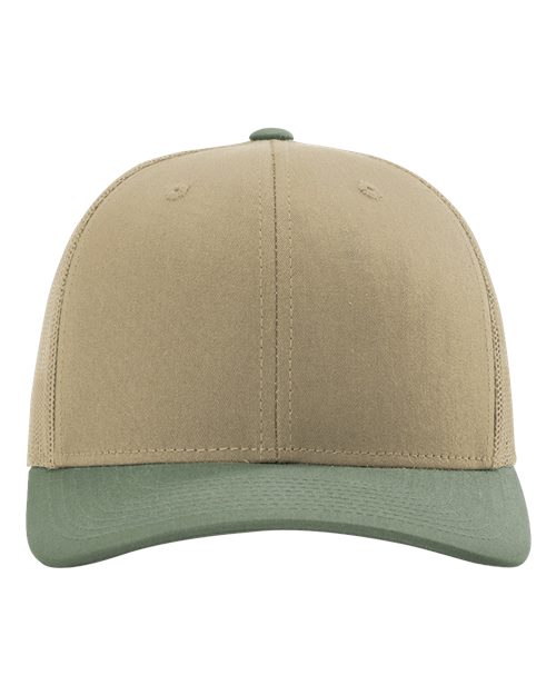Snapback Trucker Cap - Khaki/ Loden Green CMB  Front