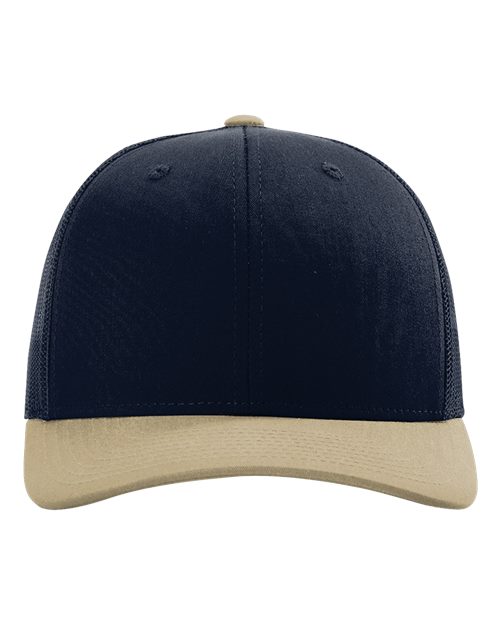 Snapback Trucker Cap - Navy/ Khaki CMB Front