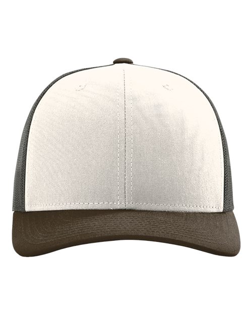 Snapback Trucker Cap - Cream/ Grey Brown/ Brown Front