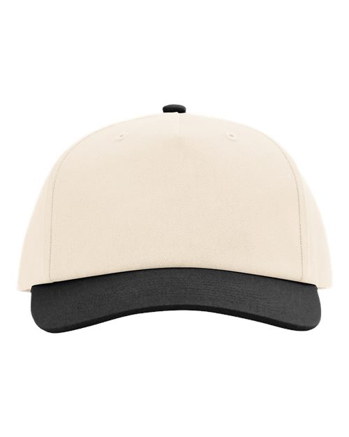 Five-Panel Gramps Cap - Cream/ Black Front