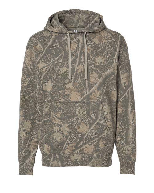 Independent Trading Co. Unisex 8.5 oz. Midweight Hooded Sweatshirt - Deadwood Tree Camo Front