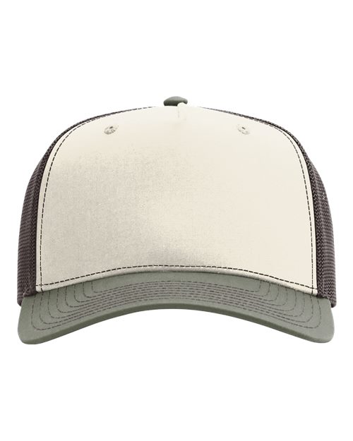 Five-Panel Champ Trucker Cap - Birch/ Brown/ Loden Front