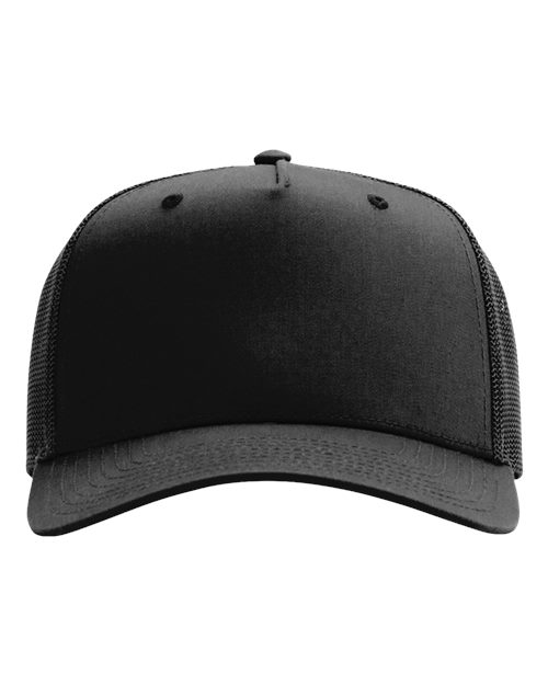 Five-Panel Champ Trucker Cap - Black Front