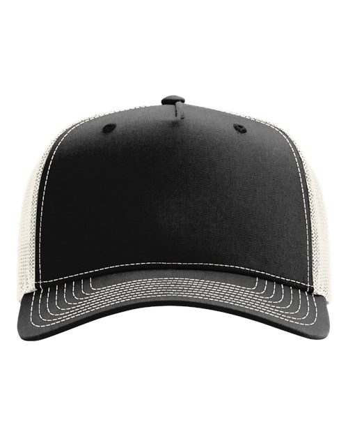 Five-Panel Champ Trucker Cap - Black/ Birch Front