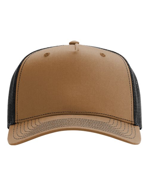 Five-Panel Champ Trucker Cap - Caramel/ Black Front