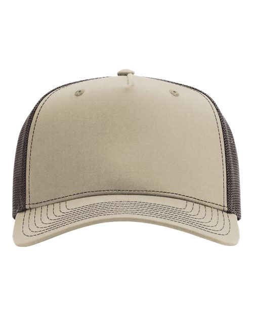 Five-Panel Champ Trucker Cap - Khaki/ Coffee Front
