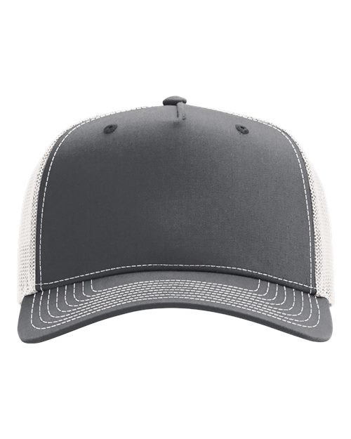 Five-Panel Champ Trucker Cap - Charcoal/ Ice Grey Front