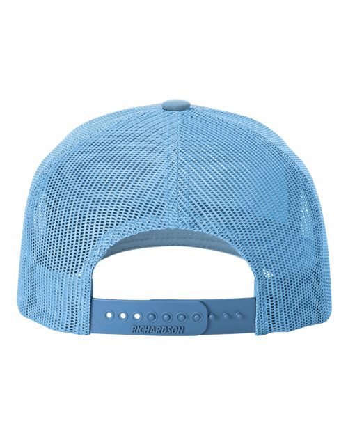 Five-Panel Trucker Rope Cap - Columbia Blue/ Navy Back