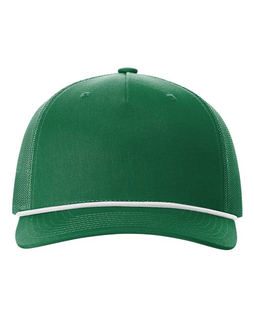 Five-Panel Trucker Rope Cap - Kelly/ White Front