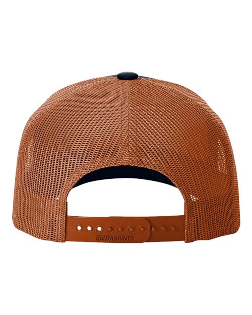 Five-Panel Trucker Rope Cap - Navy/ Dark Orange/ Dark Orange Back