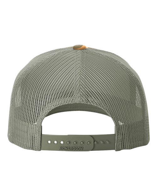 Printed Five-Panel Trucker Cap - Sienna Duck Camo/ Loden Green Back