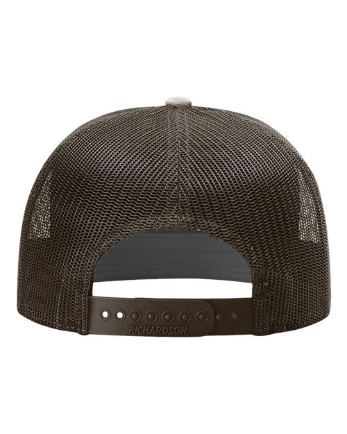 Printed Seven-Panel Trucker Cap - Bark Duck Camo/ Brown Back