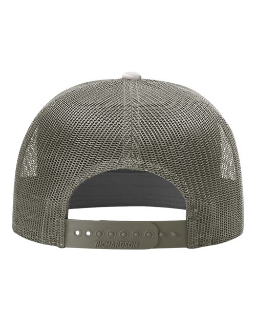 Printed Seven-Panel Trucker Cap - Marsh Duck Camo/ Loden Green Back