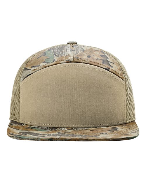 Printed Seven-Panel Trucker Cap - Realtree Advantage/ Khaki Front