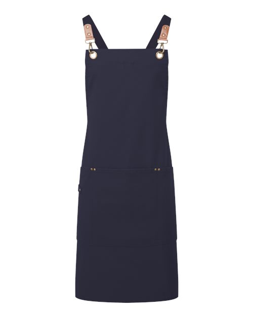 Artisan Collection by Reprime Unisex Clip & Clasp Cross-Back Bib Apron - Navy Front