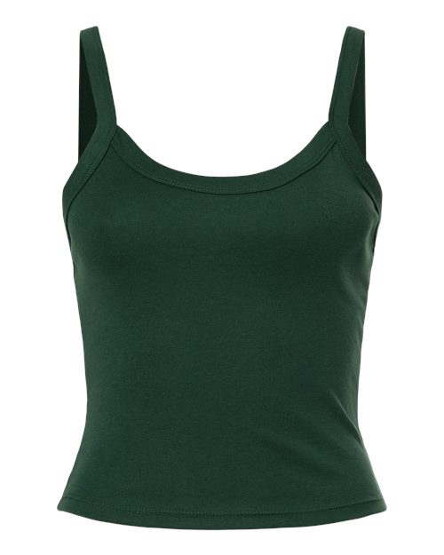 BELLA + CANVAS Women's Micro Rib Spaghetti Strap Tank - Solid Forest Blend Front