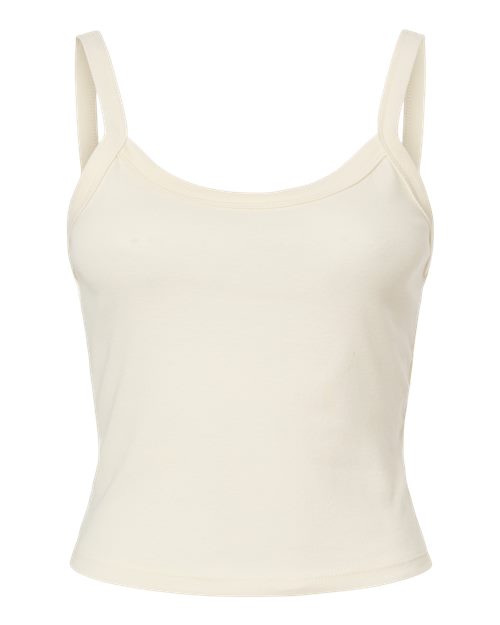 BELLA + CANVAS Women's Micro Rib Spaghetti Strap Tank - Solid Natural Blend Front