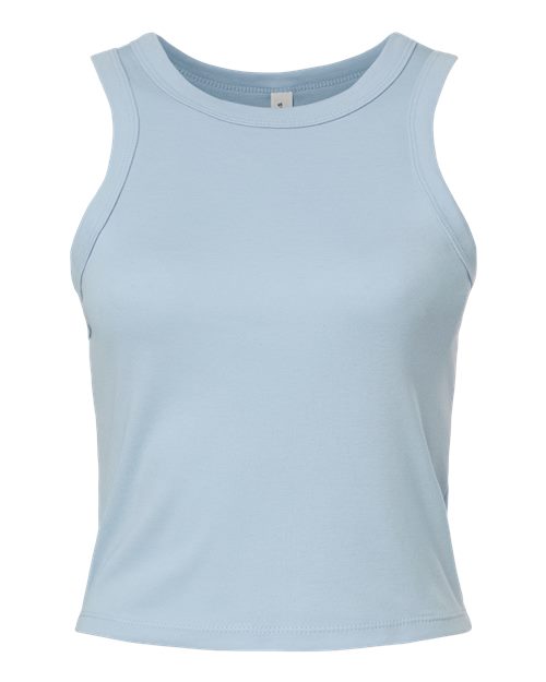 BELLA + CANVAS Women's Micro Rib Racer Tank - Solid Baby Blue Blend Front
