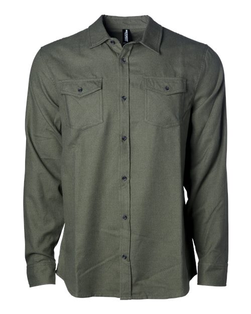 Unisex Flannel Shirt - Army Heather Front