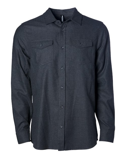 Unisex Flannel Shirt - Charcoal Heather Front