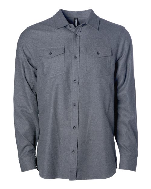 Unisex Flannel Shirt - Gunmetal Heather Front