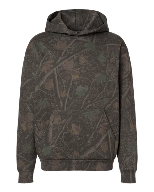 Unisex Boulevard Heavyweight Hooded Sweatshirt - Darkwood Tree Camo Front