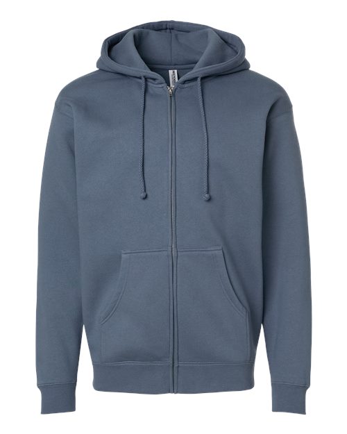 Independent Trading Co. Unisex Heavyweight Full-Zip Hooded Sweatshirt - Storm Blue Front