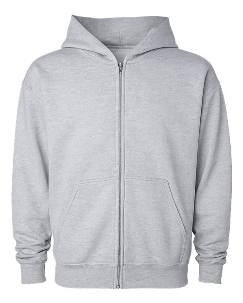 Unisex Mainstreet Heavyweight Full-Zip Hooded Sweatshirt - Grey Heather Front