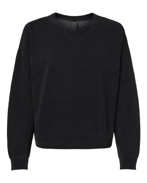 Independent Trading Co. Women's California Wave Wash Sunday Crewneck Sweatshirt - Black Front
