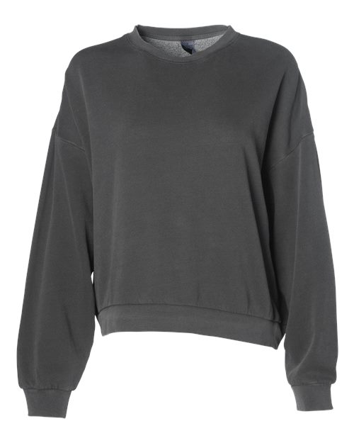 Women's California Wave Wash Sunday Crewneck Sweatshirt - Pigment Black Front